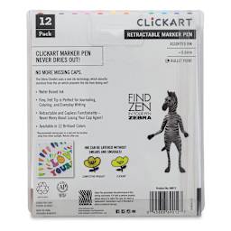 Zebra ClickArt Retractable Markers - Set of 12 (back)