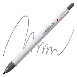 Zebra ClickArt Retractable Marker - Gray marker and swatch