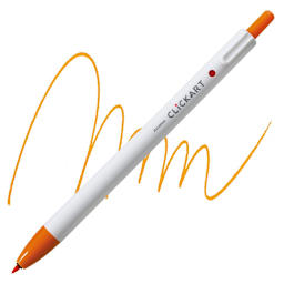 Zebra ClickArt Retractable Marker - Orange marker and swatch