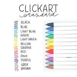 Zebra ClickArt Retractable Markers - 12 markers with color name and swatch in row