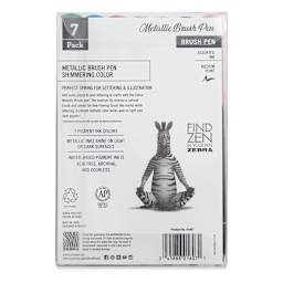 Zebra Metallic Brush Pens - Set of 7
