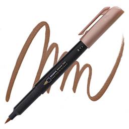 Zebra Metallic Brush Pen - Bronze pen and swatch