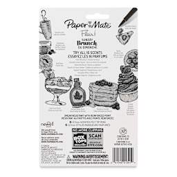 Paper Mate Flair Scented Pens - Sunday Brunch, Set of 6, back of the packaging