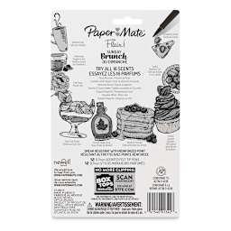 Paper Mate Flair Scented Pens - Sunday Brunch, Set of 12, back of the packaging
