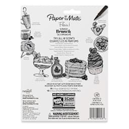 Paper Mate Flair Scented Pens - Sunday Brunch, Set of 16, back of the packaging