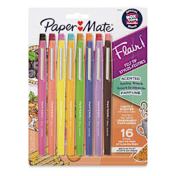Paper Mate Flair Scented Pens - Sunday Brunch, Set of 16, front of the packaging