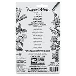Paper Mate Flair Scented Pens - Nature Escape, Set of 6, back of the packaging