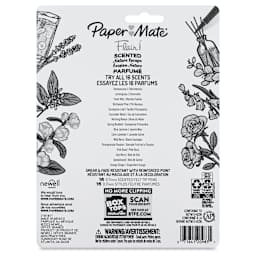 Paper Mate Flair Scented Pens - Nature Escape, Set of 16, back of the packaging