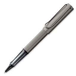 Lamy Lx Rollerball Pen - Ruthenium Pen uncapped at angle