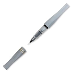 Zig Wink of Stella Brush II Pen - Silver (with cap off)