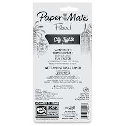 Paper Mate Flair Metallic Pens - Set of 4 (back of package)
