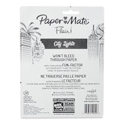 Paper Mate Flair Metallic Pens - Set of 8 (back of package)