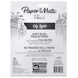 Paper Mate Flair Metallic Pens - Set of 16 (back of package)