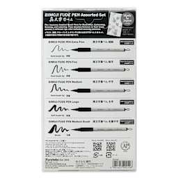 Kuretake Bimoji Fude Pens - Set of 5, back of packaging