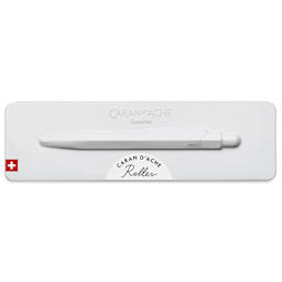 Caran d'Ache 849 Rollerball Pen - White, front of case