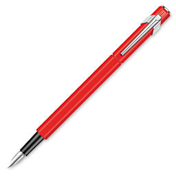Caran d’Ache 849 Fountain Pen, Red, Medium Nib, Cap Off