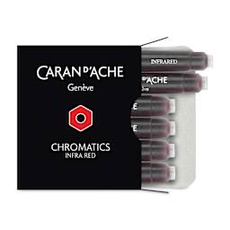 Caran d'Ache Chromatics Fountain Pen Ink Cartridges - Infrared, Pkg of 6