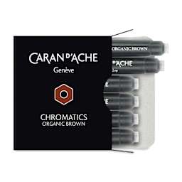 Caran d'Ache Chromatics Fountain Pen Ink Cartridges - Organic Brown, Pkg of 6