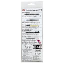 Kuretake Zig Illustration Basic Set 2 (back of package)