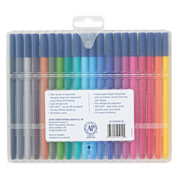 Staedtler Triplus Broadliner Felt Tip Pens - Assorted Colors, Set of 20 (back of package)