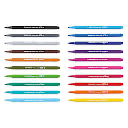 Staedtler Triplus Broadliner Felt Tip Pens - Assorted Colors, Set of 20 (set contents)