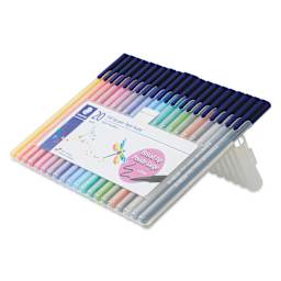 Staedtler Triplus Broadliner Felt Tip Pens - Assorted Colors, Set of 20 (open package with pens)