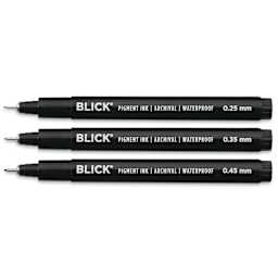 Blick Studio Pigment Liners - Black, Set of 3, Assorted