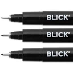 Blick Studio Pigment Liners - Black, Set of 3, Assorted - close-up of tips