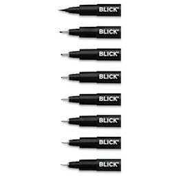 Blick Studio Pigment Liners - Black, Set of 8, Assorted - close-up of tips