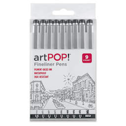 artPOP! Fineliner Pens - Set of 9, Assorted Sizes, front of packaging