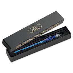 Herbin Round Glass Dip Pen - Navy Blue in gift box