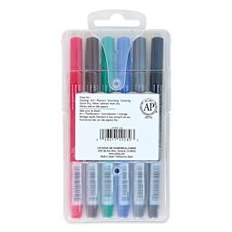 Marvy Uchida LePen Pigment Pens - Primary Colors, Set of 6 back of package
