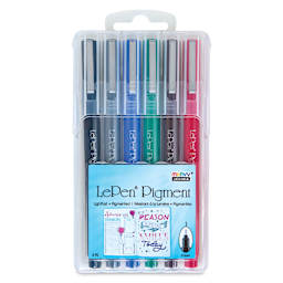 Marvy Uchida LePen Pigment Pens - Primary Colors, Set of 6