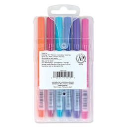 Marvy Uchida LePen Pigment Pens - Jewel Colors, Set of 6 back of package