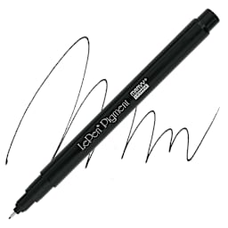 Marvy Uchida LePen Pigment Pen - Black pen and swatch