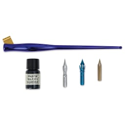 Manuscript Modern Calligraphy Oblique Pen Set - Navy Metallic