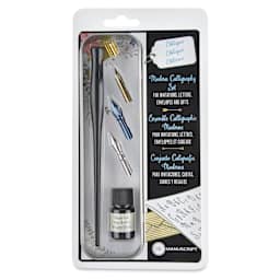 Manuscript Modern Calligraphy Oblique Pen Set - Black, Set of 5, inside of the packaging