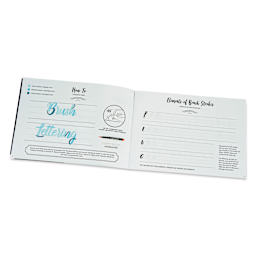 Manuscript Lettering Kit lettering manual page example, brush pen basics