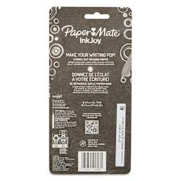 Paper Mate Inkjoy Gel Bright Pens - White, Set of 3, back of the packaging