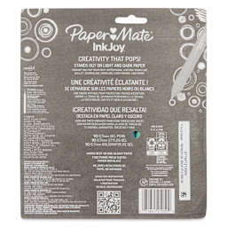 Paper Mate Inkjoy Gel Bright Pens - Bright Colors, Set of 10, back of packaging