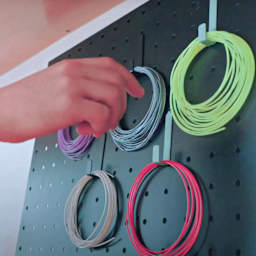 3Doodler Flow Plastic Filament - Pkg of 20 - hung on peg board