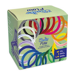 3Doodler Flow Plastic Filament - Pkg of 20 - front of packaging