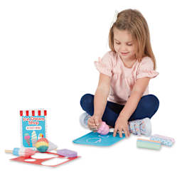 Melissa & Doug Ice Cream Shop Chalk Play Set (Model using chalk set)