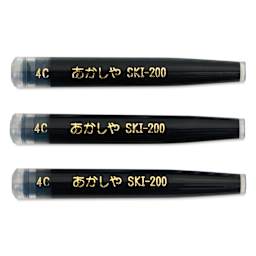 Aitoh Fountain Brush Pen Ink Refills - Black, Pkg of 3, laid  out