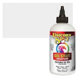 Unicorn Spit Gel Stain and Glaze - White Ning, 8 oz - Bottle and Swatch