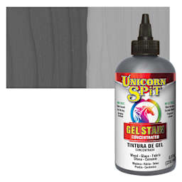 Unicorn Spit Gel Stain and Glaze - Weathered Daydream, 8 oz - Bottle and Swatch