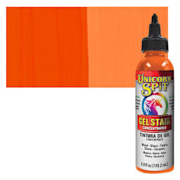 Unicorn Spit Gel Stain and Glaze - Phoenix Fire, 4 oz - Bottle and Swatch