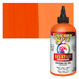Unicorn Spit Gel Stain and Glaze - Phoenix Fire, 8 oz - Bottle and Swatch