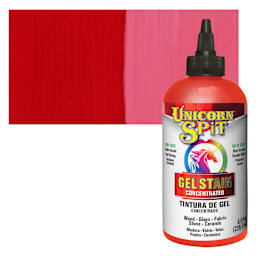 Unicorn Spit Gel Stain and Glaze - Molly Red Pepper, 8 oz - Bottle and Swatch