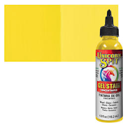 Unicorn Spit Gel Stain and Glaze - Lemon Kiss, 4 oz - Bottle and Swatch